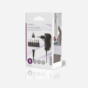 Nedis Adaptateur Secteur Universel ACPA001 12W 3-12V 2A avec 6 Connecteurs, Type C, Câble 1.8m, ABS Noir, Entrée 100-240V - Miniature 5