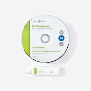 Nedis CLDK110TP - Disque de Nettoyage Optique pour Lecteurs CD, DVD & Blu-ray - Dimensions 141x123x9mm - Poids 59g - Kit de Nettoyage Lentille - Miniature 1