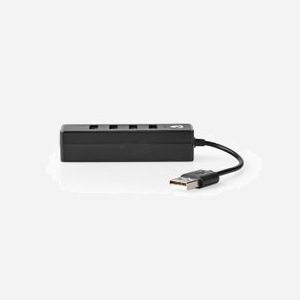 Hub USB 2.0 Nedis UHUBU2420BK, 4 Ports USB 2.0, Taux de Transfert 480 Mbit/s, Alimentation USB 5V/0.5A, Câble 0.1m, Noir - Miniature 2