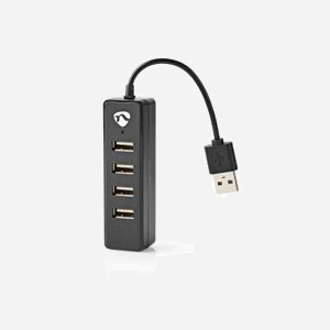 Hub USB 2.0 Nedis UHUBU2420BK, 4 Ports USB 2.0, Taux de Transfert 480 Mbit/s, Alimentation USB 5V/0.5A, Câble 0.1m, Noir - Miniature 3