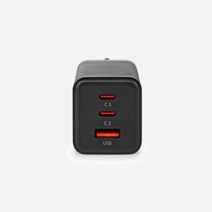 Nedis Chargeur Mural Universel GaN 65W - 2x USB-C (5-20V/3.25A) + 1x USB-A (5V/3A) - USB Power Delivery 3.0 - Secteur - Noir - Miniature 2