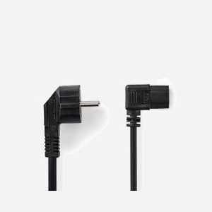 Nedis Câble Alimentation CEGL10020BK20 Noir 2m Prise Type F vers IEC 320 Mâle-Mâle, Contacts Nickel, PVC, Cuivre - Miniature 1