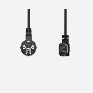 Nedis Câble Alimentation CEGL10020BK20 Noir 2m Prise Type F vers IEC 320 Mâle-Mâle, Contacts Nickel, PVC, Cuivre - Miniature 2