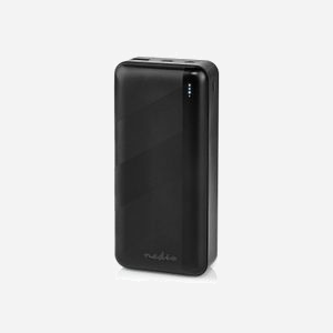 Nedis UPBK65W30000BK Batterie Externe 32000mAh LiPo 65W USB-C Power Delivery, 2 ports, ABS Noir, Recharge Smartphones/Tablettes/Laptops