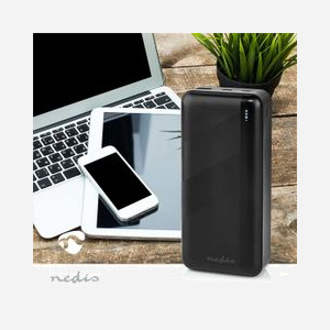 Nedis UPBK65W30000BK Batterie Externe 32000mAh LiPo 65W USB-C Power Delivery, 2 ports, ABS Noir, Recharge Smartphones/Tablettes/Laptops - Miniature 2