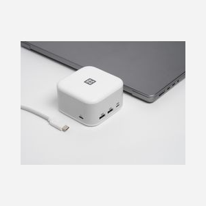 XtremeMac XWH-XCP-03 Station d'accueil USB-C 3.2 Gen 1, 2x USB-A 3.2 Gen 1, 2x USB-C 3.2 Gen 1, HDMI, RJ-45, Alimentation 130W, Aluminium, Blanc - Miniature 3