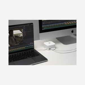 XtremeMac XWH-XCP-03 Station d'accueil USB-C 3.2 Gen 1, 2x USB-A 3.2 Gen 1, 2x USB-C 3.2 Gen 1, HDMI, RJ-45, Alimentation 130W, Aluminium, Blanc - Miniature 4