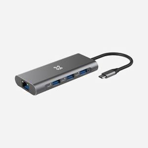 XtremeMac XWH-HUB8-13: Hub USB Type-C 40Gbit/s, 8 Ports (HDMI 4K, RJ45, USB 3.0), Lecteur Cartes SD/SDHC/SDXC, Gris - Miniature 2
