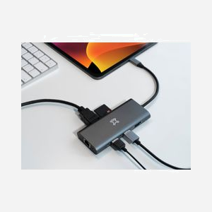 XtremeMac XWH-HUB8-13: Hub USB Type-C 40Gbit/s, 8 Ports (HDMI 4K, RJ45, USB 3.0), Lecteur Cartes SD/SDHC/SDXC, Gris - Miniature 4