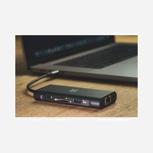XtremeMac XWH-HUB8-13: Hub USB Type-C 40Gbit/s, 8 Ports (HDMI 4K, RJ45, USB 3.0), Lecteur Cartes SD/SDHC/SDXC, Gris - Miniature 5