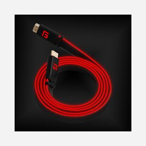 Câble HDMI Floating Grip FG-HDMILED-300-RED 3m, HDMI 2.1 Type A Mâle/Mâle, Résolution 7680 x 4320, 120Hz, Canal Ethernet, Éclairage LED Rouge - Miniature 4