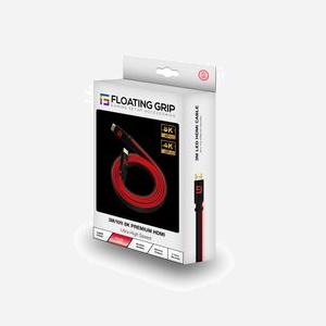 Câble HDMI Floating Grip FG-HDMILED-300-RED 3m, HDMI 2.1 Type A Mâle/Mâle, Résolution 7680 x 4320, 120Hz, Canal Ethernet, Éclairage LED Rouge - Miniature 5