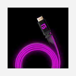 Floating Grip FG-HDMILED-300-PINK Câble HDMI 2.1 3m Type A Mâle-Mâle Noir, Ethernet, 4K/120Hz & 8K, Éclairage LED Rose, Câble Plat - Miniature 2