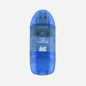 TITANUM TA101B Lecteur de cartes mémoire USB 2.0, 480 Mbit/s, compatible MMC, MS Duo, MS PRO Duo, RS-MMC, SD, SDHC, xD, couleur Bleu, support Windows, Mac OS et Linux - Miniature 3