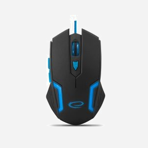 Souris Gaming Esperanza EGM205B USB Type-A Optique 2400 DPI 6 Boutons Programmables, Design Droitier, Noir/Bleu, Câble 1.5m, Compatible Windows/macOS