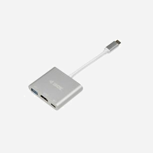iBox IUH3CFT1 Station d'accueil USB 3.2 Gen 1 Type-C Argent avec HDMI, USB-A et USB-C, Dimensions 50x56x10mm, Câble 0.11m