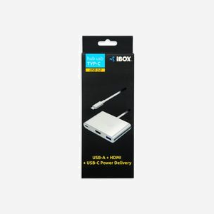 iBox IUH3CFT1 Station d'accueil USB 3.2 Gen 1 Type-C Argent avec HDMI, USB-A et USB-C, Dimensions 50x56x10mm, Câble 0.11m - Miniature 4