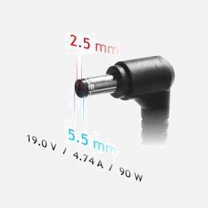 Akyga AK-ND-10 Adaptateur Secteur 90W Intérieur pour Ordinateur Portable - 19V 4.74A - Tension Entrée 100-250V - ABS Noir - Câble 1.2m - Certifié CE/RoHS/FCC/REACH - Miniature 3