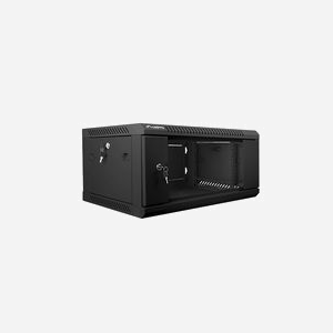 Lanberg WF01-6404-10B Rack Mural 4U 60kg Acier/Verre Trempé 600x450mm Profondeur Intérieure 35.5cm IP20 avec Rails et Gestion Optimisée des Câbles - Miniature 3