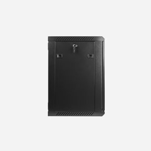Lanberg WF01-6412-10B : Rack Mural 12U, Charge Max 60kg, Acier Noir, Porte Verre Trempé, 600x450x640mm, IP20, 2 Ventilateurs, Rails 19" - Miniature 3