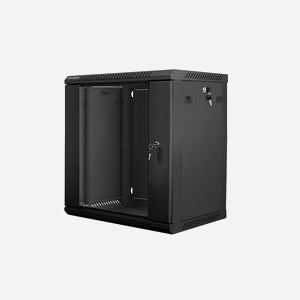 Lanberg WF01-6412-10B : Rack Mural 12U, Charge Max 60kg, Acier Noir, Porte Verre Trempé, 600x450x640mm, IP20, 2 Ventilateurs, Rails 19" - Miniature 5