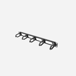 Panneau de Gestion de Câbles Rackable Lanberg AK-1205-B 1U 19" (48.3cm) Métal/Plastique Noir Largeur 482.6mm Profondeur 80mm - Miniature 2