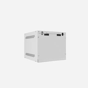 Lanberg WF10-2304-10S Étagère Rack Murale 4U Gris Acier Porte Verre Trempé, Charge 20kg, 280x310x247mm, 1 Ventilateur 230V, Fournie avec Écrous - Miniature 4