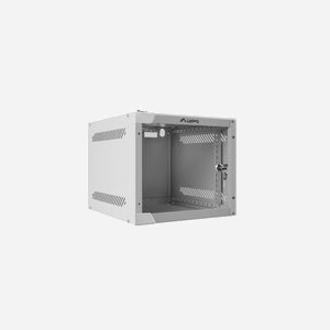 Lanberg WF10-2304-10S Étagère Rack Murale 4U Gris Acier Porte Verre Trempé, Charge 20kg, 280x310x247mm, 1 Ventilateur 230V, Fournie avec Écrous - Miniature 5