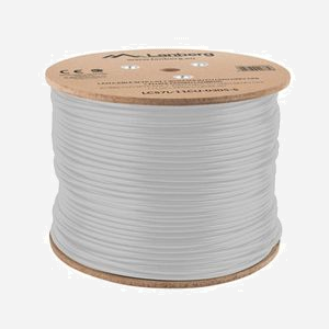 Câble Réseau Lanberg Cat7 S/FTP (S-STP) 305m, Conducteur Cuivre, 23 AWG, 600MHz, 100Gbps, PVC Blanc, Diamètre 7.8mm, Tambour Bois, RoHS, CE - Miniature 2
