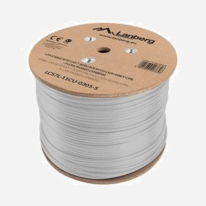 Câble Réseau Lanberg Cat7 S/FTP (S-STP) 305m, Conducteur Cuivre, 23 AWG, 600MHz, 100Gbps, PVC Blanc, Diamètre 7.8mm, Tambour Bois, RoHS, CE - Miniature 3