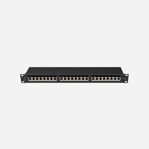 Lanberg PPSA-1024-B : Baie de Branchements 1U 24 Ports Cat6a F/UTP (FTP) Noir, Montage Rack 19" ABS/Métal, 445x44.5x102mm - Miniature 1