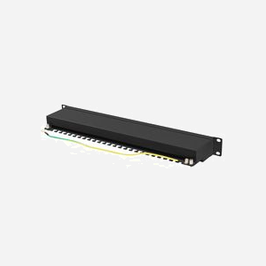 Lanberg PPSA-1024-B : Baie de Branchements 1U 24 Ports Cat6a F/UTP (FTP) Noir, Montage Rack 19" ABS/Métal, 445x44.5x102mm - Miniature 2