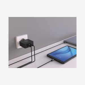 Green Cell CHAR10 Chargeur Secteur Universel Noir - USB-A 2.4A + USB-C 45W Power Delivery 3.0 - Protections Surtension/Surchauffe/Court-circuit - Miniature 2
