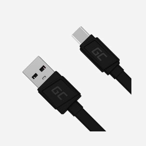 Green Cell KABGC03 - Câble USB 0.25m USB-A vers USB-C Mâle-Mâle, 480 Mbit/s, Noir. Conforme USB 2.0.