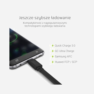 Green Cell KABGC03 - Câble USB 0.25m USB-A vers USB-C Mâle-Mâle, 480 Mbit/s, Noir. Conforme USB 2.0. - Miniature 2