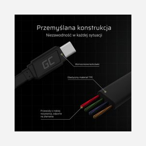 Green Cell KABGC03 - Câble USB 0.25m USB-A vers USB-C Mâle-Mâle, 480 Mbit/s, Noir. Conforme USB 2.0. - Miniature 3