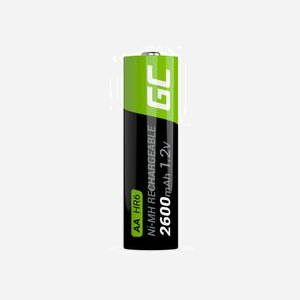 Green Cell GR01 Pack de 4 Piles Rechargeables AA NiMH 1.2V 2600mAh - Dimensions 1.45cm x 50.5mm - Miniature 3