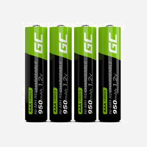 Green Cell GR03 : 4 Piles Rechargeables AAA NiMH 1.2V 950mAh, Température de fonctionnement -20°C à 60°C, Conditionnement Blister - Miniature 2