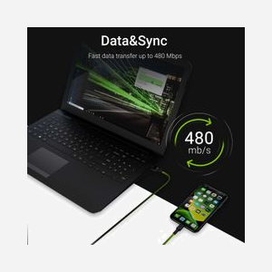 Green Cell KABGC05 : Câble Lightning vers USB A 1.2m Noir - 2.4A - Débit 480 Mbit/s - Connecteurs Mâle Droit - 1 pièce - Miniature 3