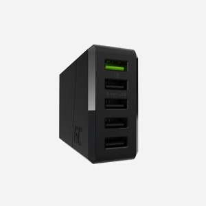 Green Cell CHARGC05 - Chargeur Secteur Universel 5 Ports USB 2.0, 52W, Quick Charge 3.0, 100-240V, Protections Surchauffe, Noir - Miniature 2