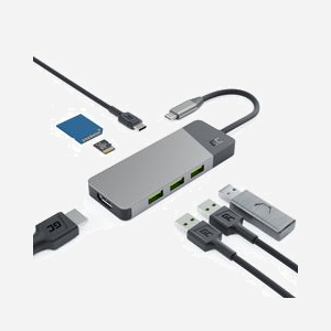 Green Cell HUBGC01 - Hub USB Type-C 5Gbps avec HDMI 4K 60Hz, USB 3.2 Gen 2 Type-A/Type-C, Lecteur de Cartes SD/MicroSD, Power Delivery 85W - Miniature 2