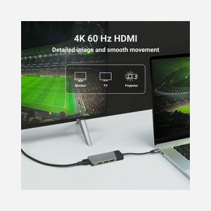 Green Cell HUBGC01 - Hub USB Type-C 5Gbps avec HDMI 4K 60Hz, USB 3.2 Gen 2 Type-A/Type-C, Lecteur de Cartes SD/MicroSD, Power Delivery 85W - Miniature 5