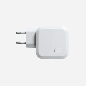 Green Cell CHARGC08W Chargeur Secteur 65W, 3 Ports (1x USB-A 3.2 Gen 1, 2x USB-C), Quick Charge 3.0, USB Power Delivery 3.0, Blanc, 100-240V - Miniature 3