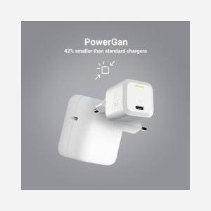 Green Cell CHARGC06W Chargeur Secteur Universel 33W USB-C Power Delivery/Quick Charge 3.0/Ultra Charge GaN, Protections Surtension/Surchauffe, Blanc - Miniature 2