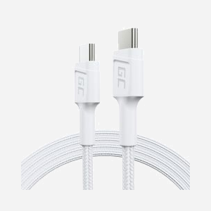 Green Cell KABGC30W : Câble USB-C vers USB-C 3.2 Gen 1 (3.1 Gen 1) 1.2m, 480 Mbit/s, Power Delivery 60W, AWG 23/30, Blanc - Miniature 1