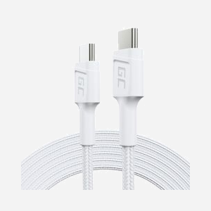 Green Cell KABGC29W Câble USB-C vers USB-C 2m Blanc USB 3.2 Gen 1 (3.1 Gen 1) 480 Mbit/s 60W Power Delivery - Miniature 1