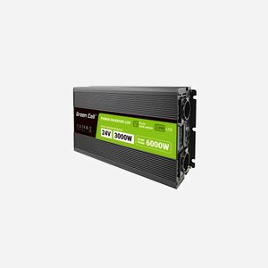 Green Cell PowerInverter 3000W LCD 24V DC-to-AC Onduleur Voiture Sinus Pur 230V/50Hz, USB, Type F, Refroidissement Actif, Boîtier Aluminium