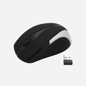 Souris Bureau sans fil Esperanza EM101S Optique 800 DPI, 3 boutons, molette de défilement, portée 10m, récepteur USB Type-A nano, noir - Miniature 1