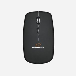 Souris Bureau Esperanza EM120K RF sans fil Optique 1600 DPI, 4 boutons programmables, molette, 2.4 GHz, portée 10m, Noir/Argent