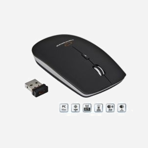 Souris Bureau Esperanza EM120K RF sans fil Optique 1600 DPI, 4 boutons programmables, molette, 2.4 GHz, portée 10m, Noir/Argent - Miniature 2